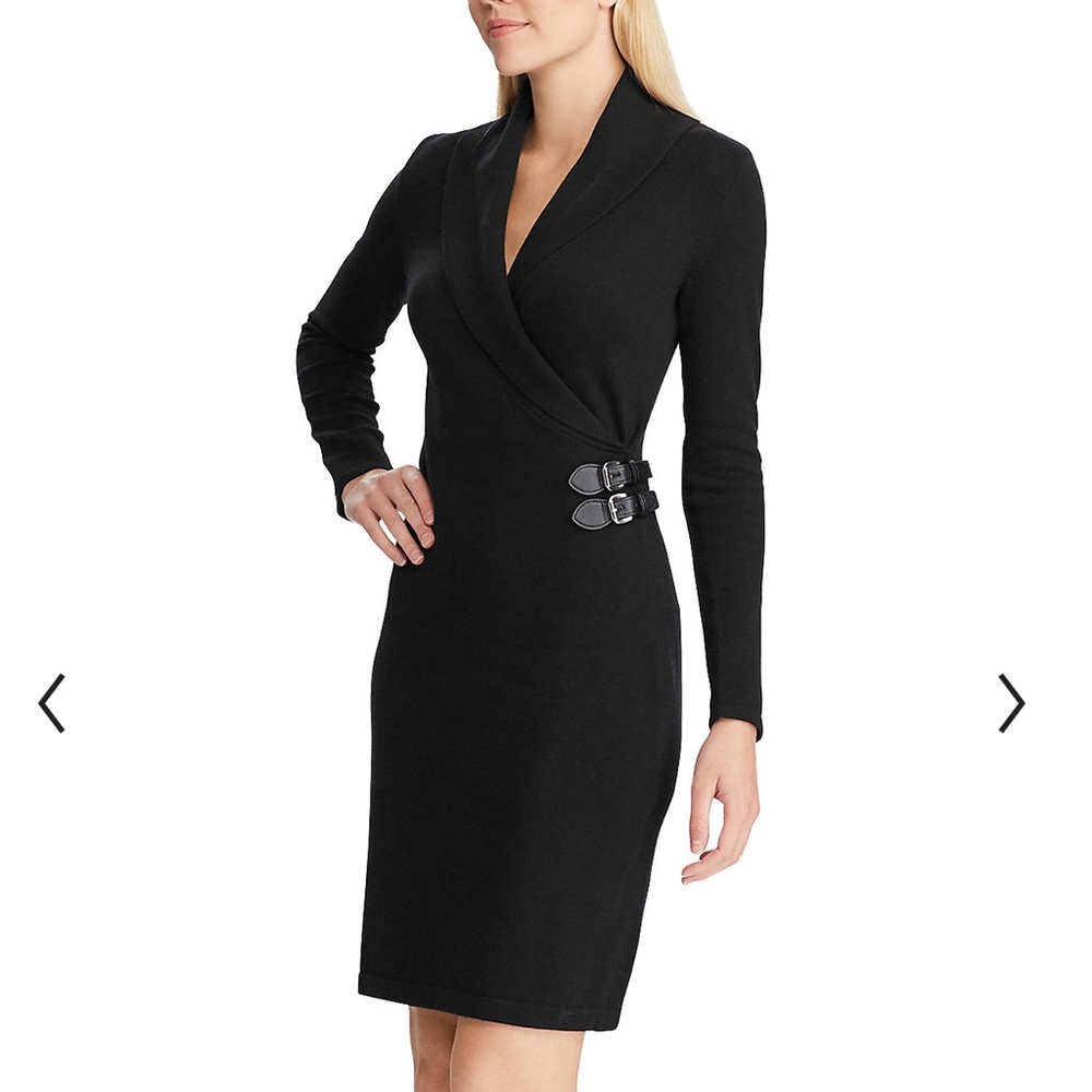Chaps Faux Wrap Sweater Dress S NWT